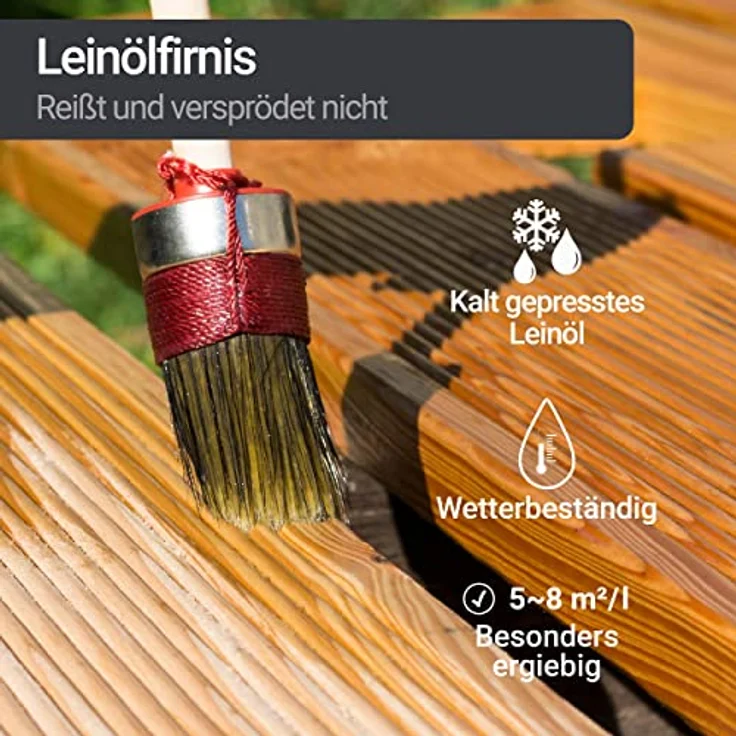 Leinölfirnis 1L Holzöl farblos Leinöl Firnis Holz Öl Holzpflegeöl WO-WE W210 – Bild 2