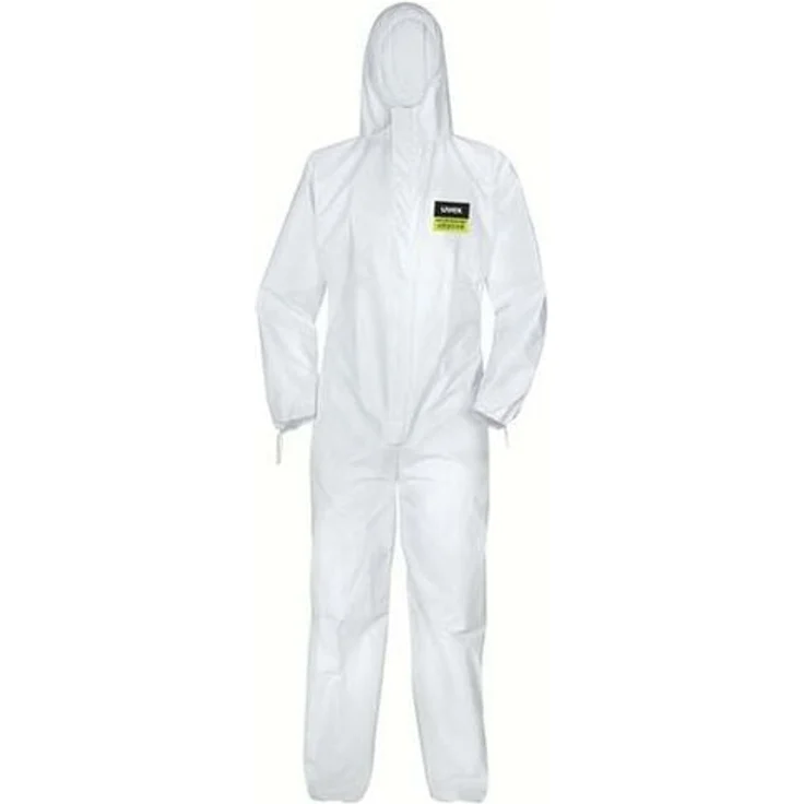 Uvex 1759512 Overall Disposable Coveralls, Einweg-Chemikalienschutz Typ 5/6, weiß, Größe XL, atmungsaktiv, antistatisch, partikel- und sprühdicht