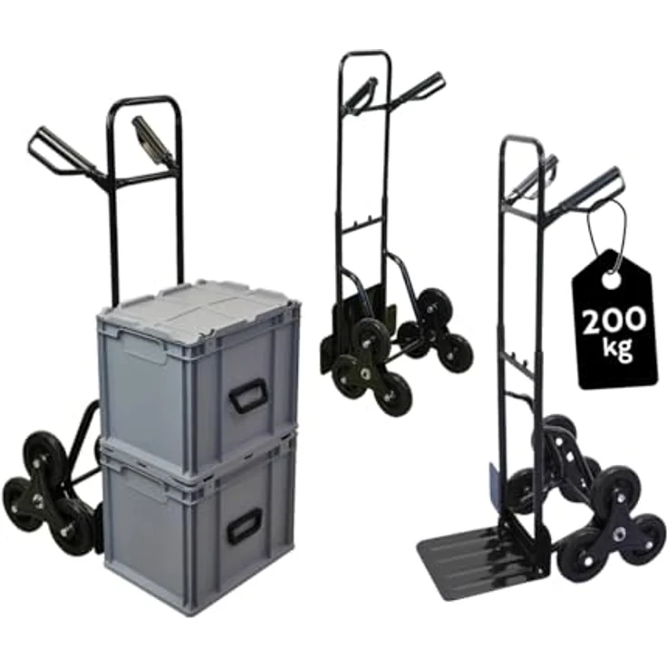 PROREGAL® Sackkarre ODIN, Traglast 200 kg, klappbar, mit Lufträdern, Blau, HxBxT 119x55x44 cm – Bild 1