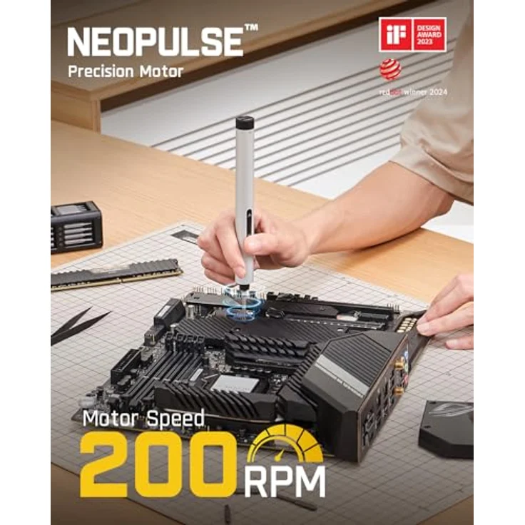 Fanttik E1 Max, Elektroschraubenzieher Set 3.7V in Silber, 50 Bits, drei Betriebsmodi für präzise Drehmomentanpassung – Bild 4