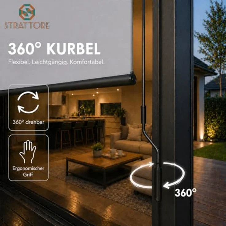 Strattore Ausziehbare Senkrechtmarkise - Vertikalmarkise 120 x 250 cm - Hellgrau – Bild 5