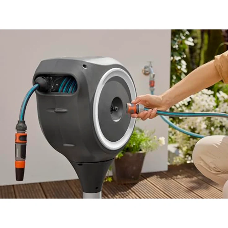 GARDENA Schlauchtrommel Schlauchbox Roll Up, Automatisches Aufwickeln, grün – Bild 4