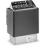 Uniprodo UNI_SAUNA_G6.0KW, elektrischer Saunaofen 6 kW für Trockensauna, Heizleistung bis 110 °C, grau/silberfarben