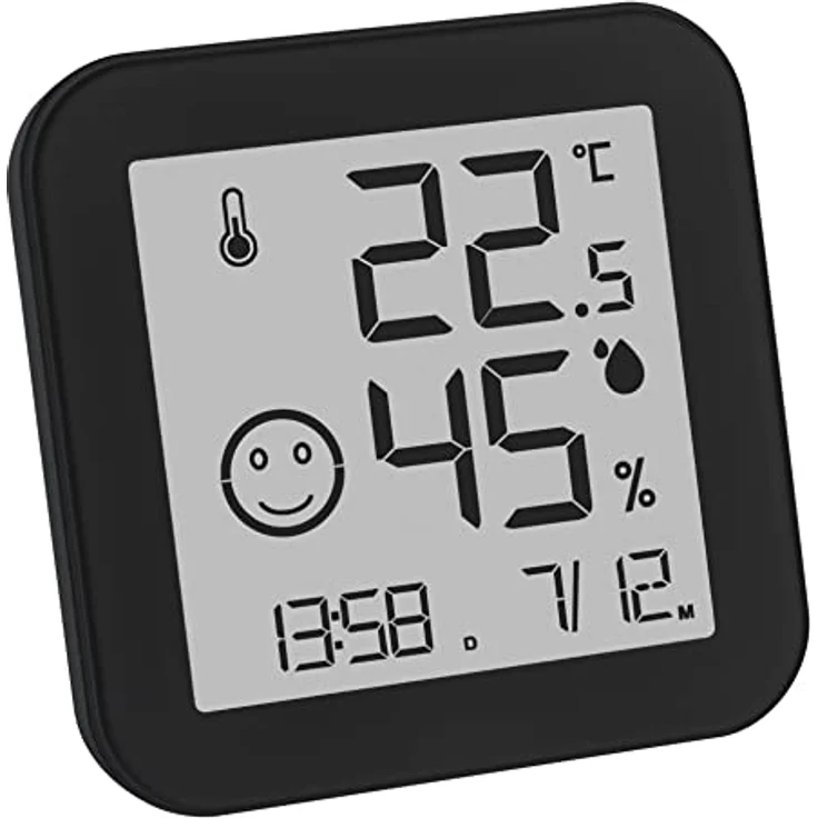 TFA Thermo-Hygrometer Black & White, E-Ink Anzeige, Temperatur- und Luftfeuchtigkeitsmessung, Weiß/Schwarz – Bild 1