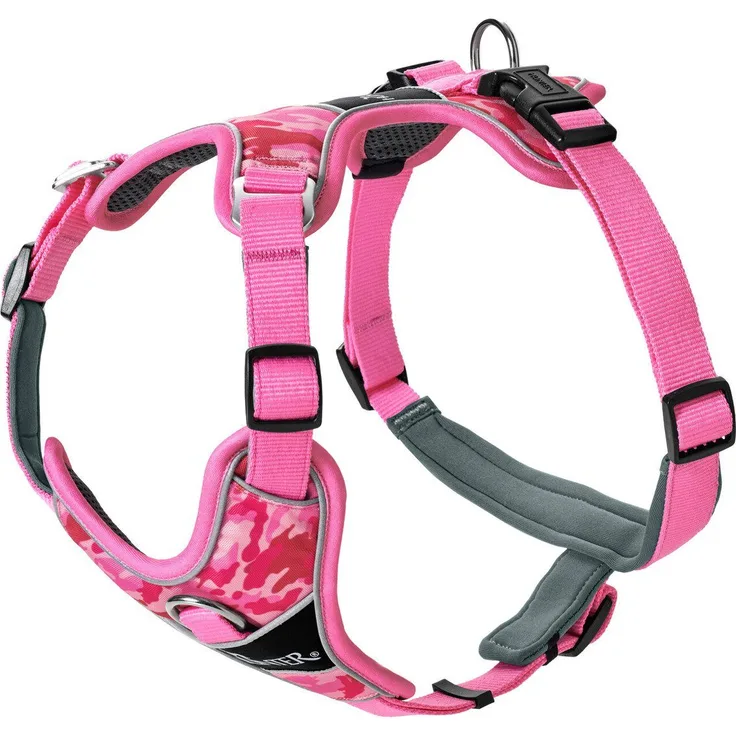 Hunter Tierbedarf Hunde-Geschirr Divo Camouflage rosa, reflektierend mit 3M Scotchlite Material