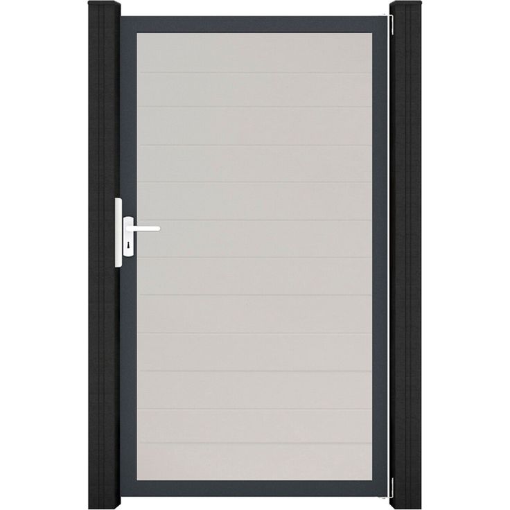 GroJa Einzeltor 'BasicLine' Universal DIN, PVC Gartentor in Weiß/Anthrazit, 100 x 180 cm, einfache Montage, made in Germany
