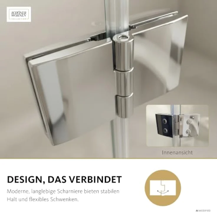 Schulte Home SCHÖNER WOHNEN-Kollektion Badewannenaufsatz ELARA, 2-teilig, Klar Hell, Chrom, 100x140 cm, faltbar, Einscheiben-Sicherheitsglas – Bild 9