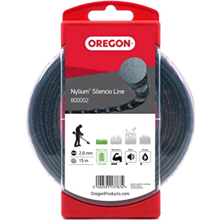 Oregon 800002 Nylium Silencio-Mähfaden, 2,0 mm x 15 m (Blisterverpackung) – Bild 2