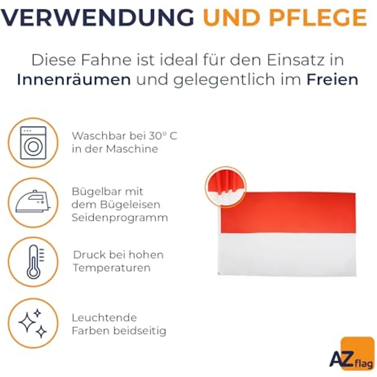 AZ FLAG Indonesische Flagge, 250x150 cm, 100% Polyester mit Messing-Ösen, verstärkte Ecken, für Innen & Außen – Bild 5