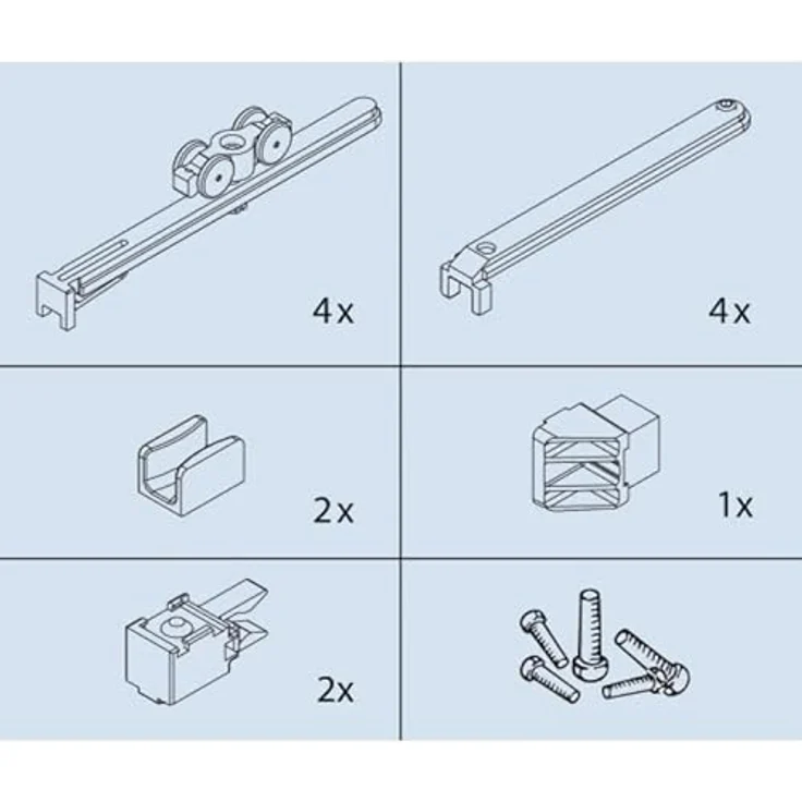 HAWA Clipo 16 GPK IS Schiebetürbeschlag für 2 Glasschiebetür 1000x1400mm (Innenfront), bis 16kg, mit ruhigem Lauf und Werkzeugloser Montage, silber – Bild 2