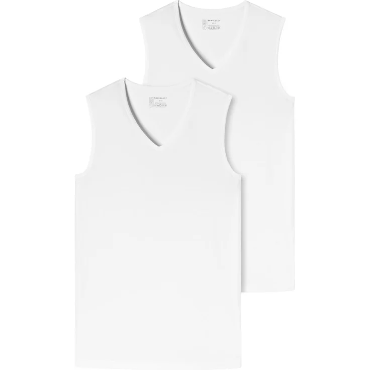 Schiesser Herren Unterhemd im Doppelpack, 95% Organic Cotton, Rundhalsausschnitt, Weiss, Größe L