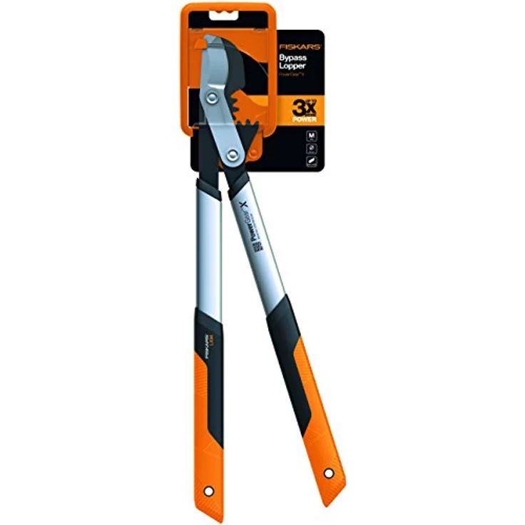 Fiskars PowerGear X Bypass-Getriebeastschere für frisches Holz, Antihaftbeschichtet, Gehärteter Präzisionsstahl, Länge 64 cm, Schwarz-Orange, LX94-M, 1020187 – Bild 7