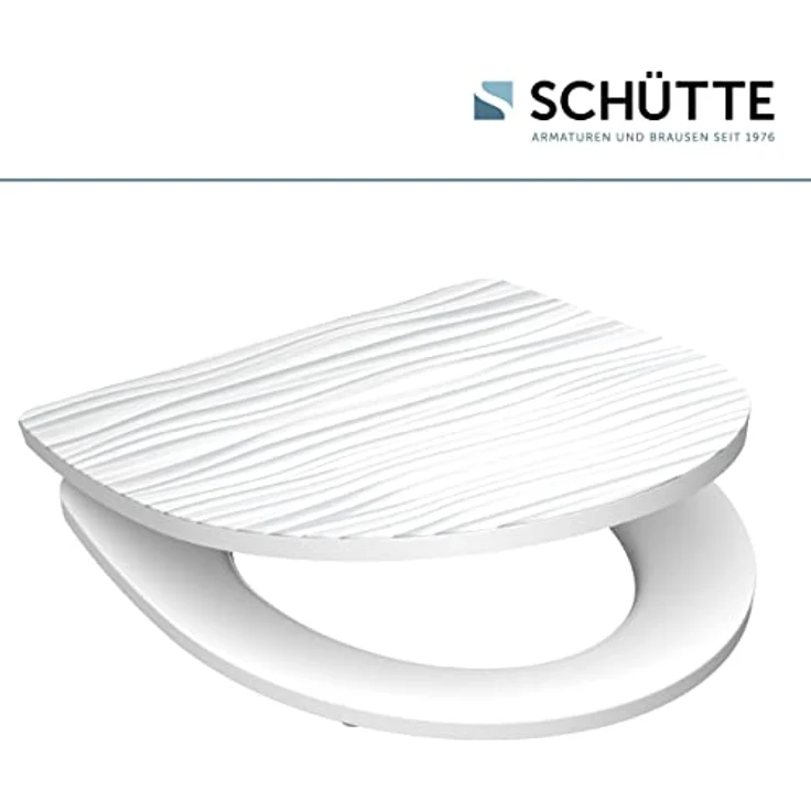 Schütte WC-Sitz White Wave Duroplast, Absenkautomatik & Schnellverschluss, bruchsicher und hygienisch, einseitig bedruckt – Bild 10