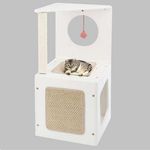 Limal Katzen-Kletterwand, Katzenhaus Katzenturm Kratzbaum weiß mit Div. Ebenen