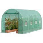 VEVOR begehbares Tunnel-Gewächshaus, 4,4 x 1,9 x 1,9 m, grünes Foliengewächshaus-Tunnel mit verstärktem verzinktem Stahlrahmen