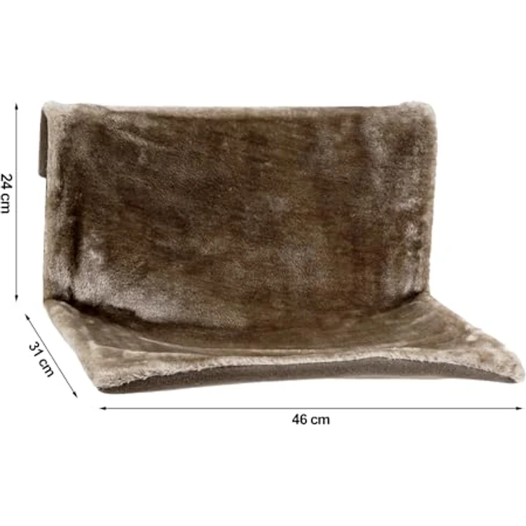 Beeztees Sleepy, Katzenhängematte für Heizkörper, grau, 46x31x24 cm, mit weichem Plüsch für optimalen Komfort – Bild 2