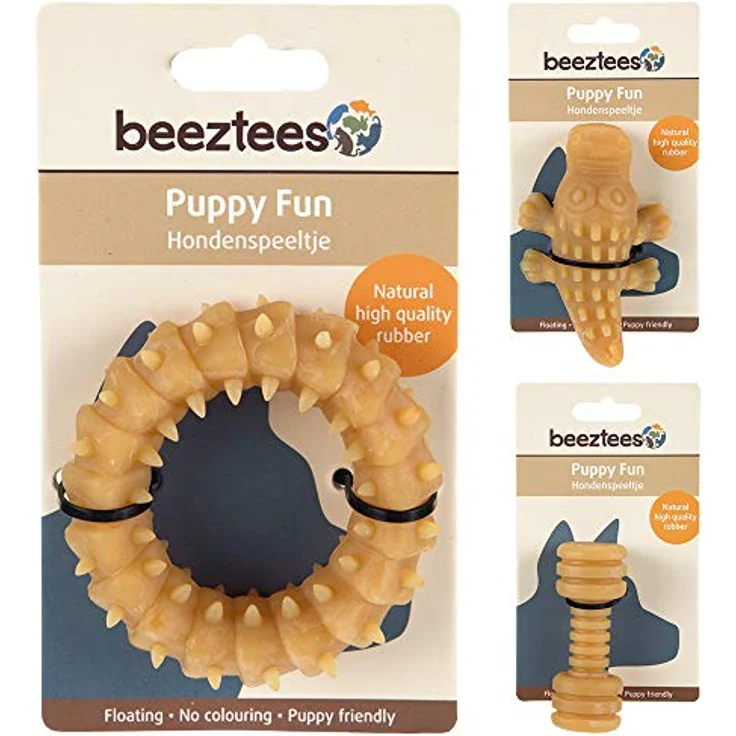 Karlie Welpenspielzeug Naturgummi, Ring mit feinen Noppen zur Zahnfleischmassage, 8 x 2 cm – Bild 2