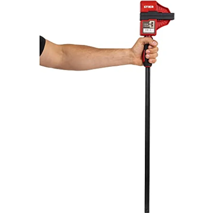 STIER Kompaktzwinge, optimal für Arbeiten auf engem Raum, 600 mm Spannweite, 60 mm Ausladung, große Spannbacken – Bild 4