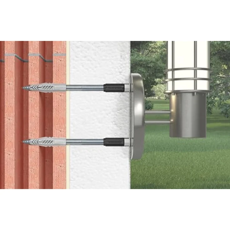 fischer Abstandsmontagesystem TherMax 10 / 180 M10, Dämmstoffdübel mit Anti-Kälte-Konus zur Befestigung leichter Lasten in Wärmedämmverbundsystemen, 2er Pack – Bild 5