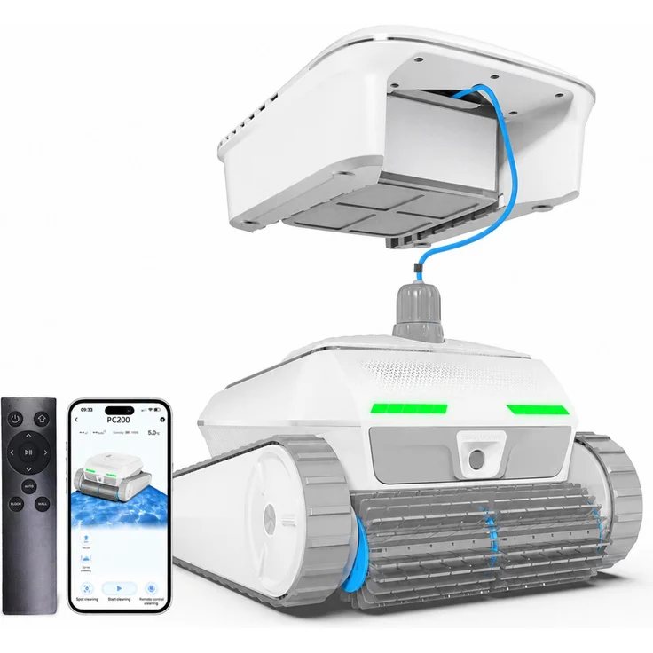 Blossom AIRROBO CP20, Akku-Poolroboter mit App, für Boden, Wand und Wasserlinie, kabellos, bis 200 m², Selbstparken, 130 Minuten Laufzeit