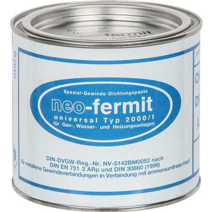 Fermit Neo-Fermit Universal, 800 g Dose für metallene Gewindeverbindungen, geeignet für Gas- und Trinkwasser – Bild 1