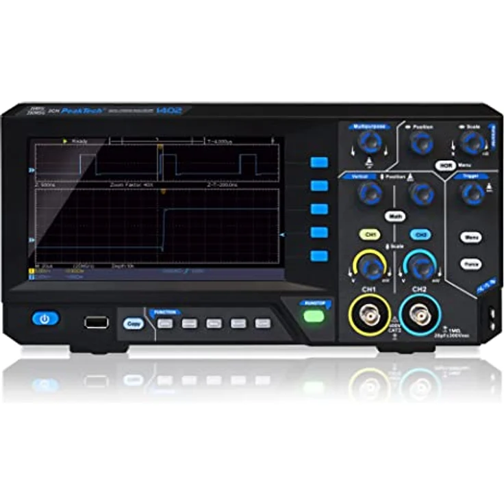 PeakTech 1402, Digital Speicher Oszilloskop, 2 Kanal, 20 MHz, 250 MS/s, USB Schnittstelle, PC Software, P 1402 – Bild 2