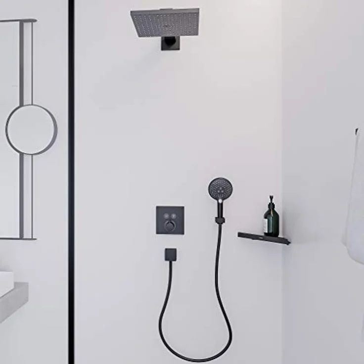 hansgrohe Duschkopf Raindance E 300 Regendusche (Kopfbrause für Wandanschluss) Mattschwarz – Bild 2