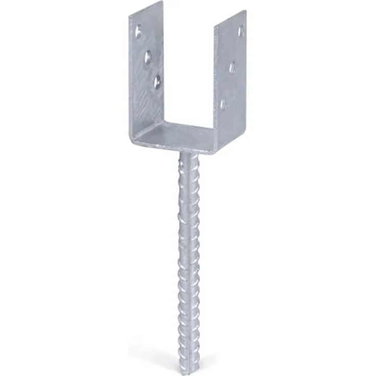 U-Pfostenträger ETA-10/0210 71x100x200x60mm TZN m.Betonanker a.Riffelstahl GAH – Bild 2