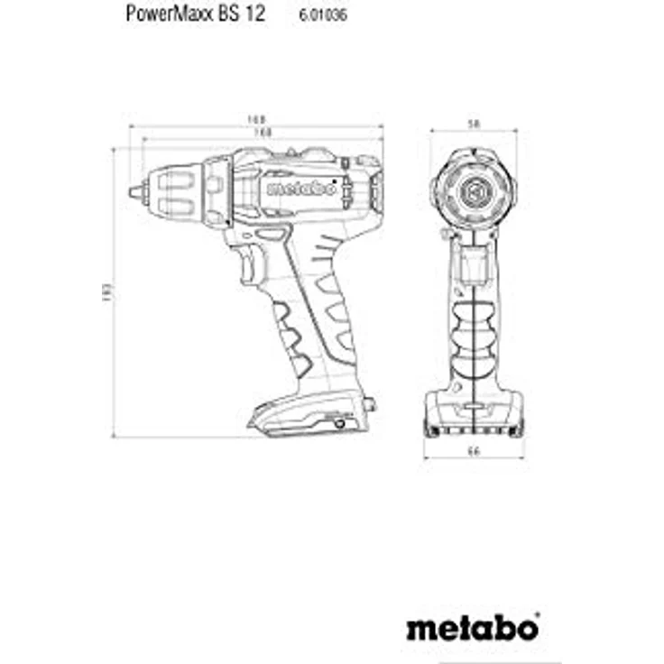 Metabo 601036500 Akku-Bohrschrauber klein PowerMaxx BS 12 12V, 2x 2Ah Li-Ion Akkus, inklu. Ladegerät, im Koffer, max. Drehmoment: 17Nm (weich)- 40Nm (hart), Bohr-Durchmesser: 10mm (Stahl)- 18mm (Weichholz) – Bild 3