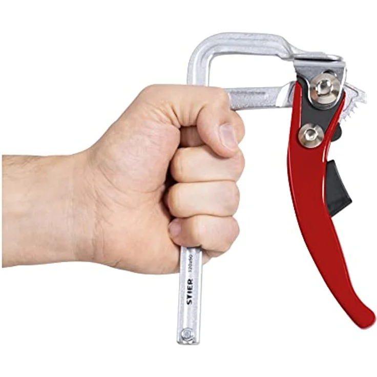 STIER Ganzstahl Hebelzwinge FHZ 120/60, bis zu 1570 Nm Spannkraft, einfaches Festspannen mit Hebelfunktion, Stahl, Zwinge, Hebelzwinge – Bild 2