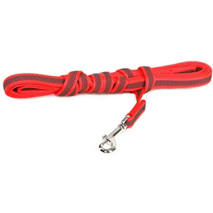 JULIUS K-9 IDC Color & Gray gumierte Leine, 14 mm x 3 m mit verstärktem Haltegriff, Rot-Grau – Bild 2