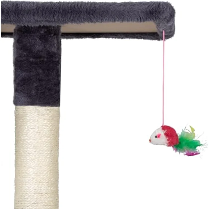 SPRINGOS Katzenkratzbaum Kratzbaum 2 Katzenhäuser Plattformen Liegemulde 203 cm, Graphit-Weiß – Bild 5