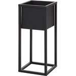 Blumentopf mit Gestell Metall schwarz Pflanzgestell Pflanztopf Pflanzkasten Höhe 50 oder 70 cm (Höhe 50 cm)