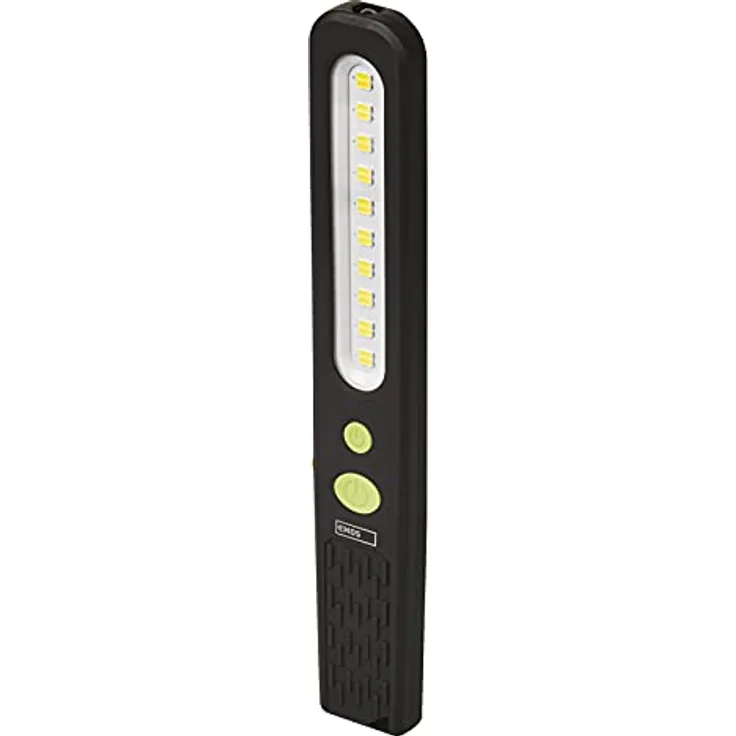 EMOS P4538 wiederaufladbare LED-Arbeitsleuchte, SMD-LED Werkstattlampe mit BOOST-Funktion, 2x Magnet, max. 700 lm, 45 m Leuchtweite, 1200 mAh Akku mit 6 St. Leuchtdauer, USB-Kabel, 3 Lichtmodi