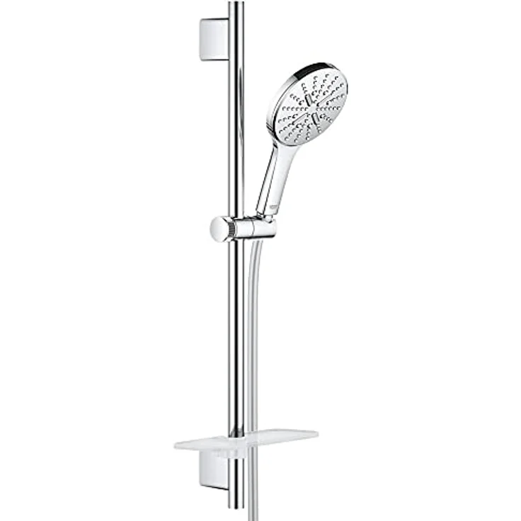 GROHE Rainshower SmartActive 130 Brausestangenset, Chrom, 3 Strahlarten, Brausestange 600mm, Silverflex Brauseschlauch 1750mm, 8,5 l/min – Bild 1