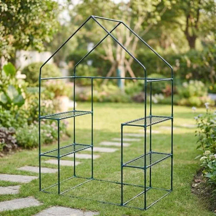 EDENIA Mini Folien Gewächshaus MIVA, freistehend mit 4 Regalen, transparente PVC-Folie, 143 x 73 x 195 cm – Bild 4
