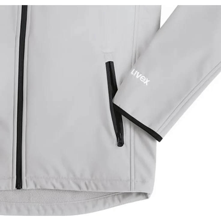 Uvex Safety, Softshelljacke uvex suXXeed craft, funktionale Arbeitsjacke mit weitenverstellbarer Kapuze, Reflexdetails, weiß, Größe XXL – Bild 3