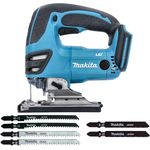 Makita DJV180ZX 18 V LXT Akku-Stichsäge mit Griff oben und 6 Klingen