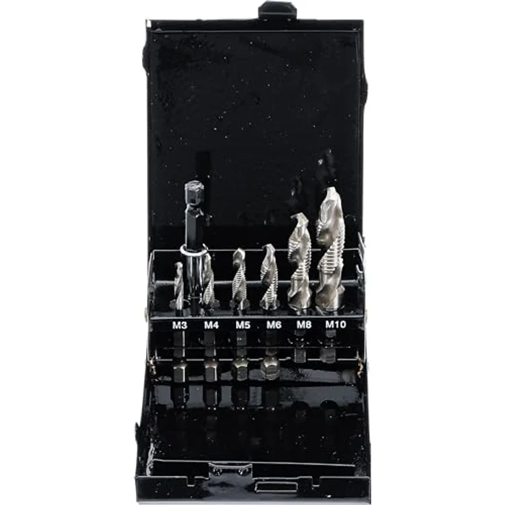 BGS technic HSS-G Bohrer-/Gewindeschneider-Satz, 7-tlg. mit magnetischem Bithalter, für M3 bis M10 Gewindegrößen – Bild 1