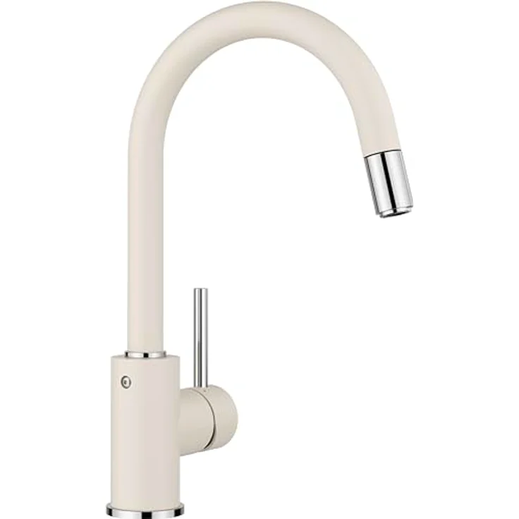 Blanco MIDA-S Küchenarmatur, Ausziehbare Schlauchbrause mit 360° schwenkbarem Auslauf, SILGRANIT-Look Softweiß – Bild 1