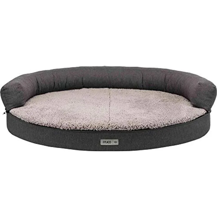 TRIXIE orthopädisches Hundesofa "Vital Sofa Bendson, oval, 75 × 60 cm, dunkelgrau/hellgrau"- 38271