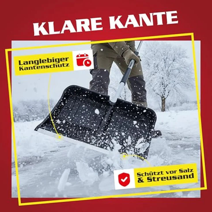 HECHT Schneeschaufel Teleskop 485 TF, 49 cm breite Schaufelfläche, stufenlos verstellbarer Teleskop-Stiel, leicht und stabil, ergonomischer D-Griff – Bild 4