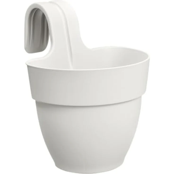 elho Vibia Campana Easy Hanger S 21 - Übertopf für Balkon & Außen - Ø 20.5 x H 26.5 cm - Weiß/Seidenweiß – Bild 2