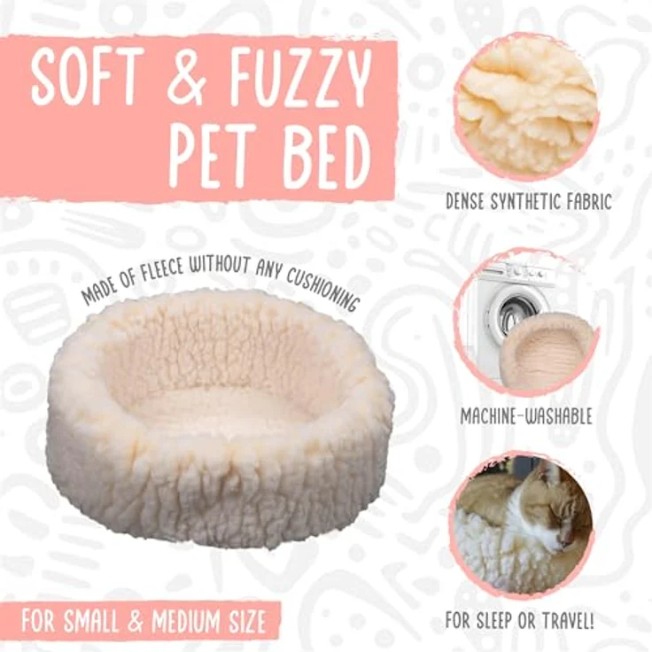 HuggleHounds HuggleSnuggler Hundebett für kleine Hunde, weiches Fleece, maschinenwaschbar, für Käfige und Zwinger – Bild 2