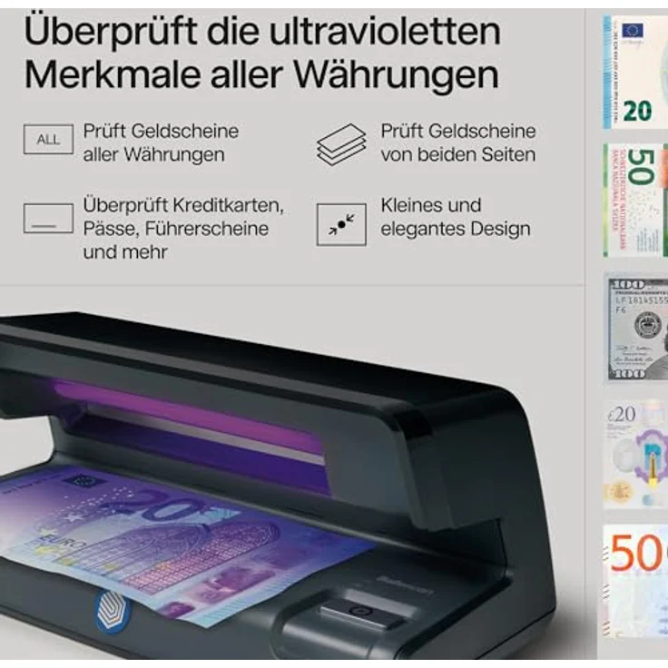 Safescan Geldschein-Prüfgerät ´Safescan 50´, schwarz – Bild 3