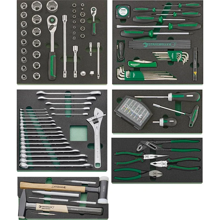 Stahlwille TCS 821/6 Werkzeugset 157-teilig mit Schaumstoffeinlage, inkl. SL6 mm Schlüssel