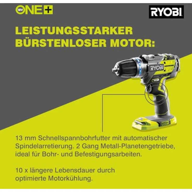 Ryobi R18PDBL-0 Brushless AKKu-Schlagbohrschrauber – Bild 3