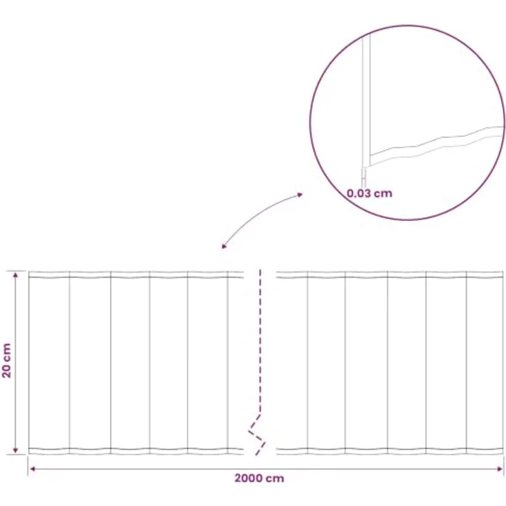 vidaXL Beetumrandung Raseneinfassung, 20 m x 20 cm, verzinkter Stahl, wetterfest, silber – Bild 3