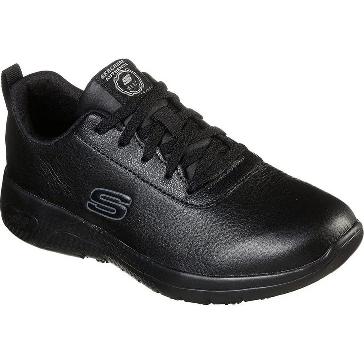 Skechers Marsing Gmina Sicherheitsschuh, Damen Berufsschuh zum Schnüren, Full-Grain-Leder, Schwarz – Bild 1