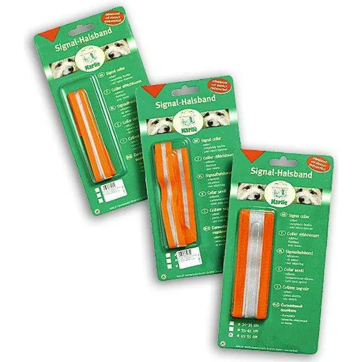 Karlie Reflex Hund Sicherheits Leuchthalsband Elastisch, mit Klettverschluss, 45 cm x 40 mm, neonorange